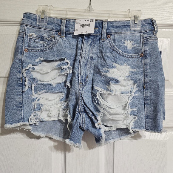 American Eagle Strigid Denim Mom Shorts Women's 8 - Picture 6 of 9